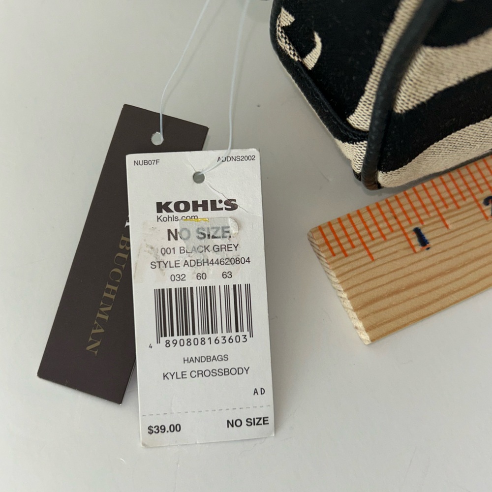 NWT Dana Buchman women’s purse Kyle Crossbody link detail long strap zebra print - Picture 5 of 6